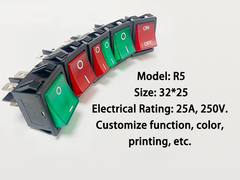 ライト・カントリー・ロック・スイッチ 32*25mm 25A 250V