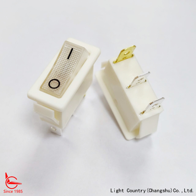 工場 高品質 ホワイト LED照明 ロッカースイッチ,R4, 33x15mm, ON-OFF, 20A 125V