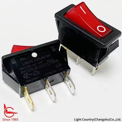 良質のオンオフR4 ロッカースイッチ 赤いライト 33*15mm 16A 250V UL VDE